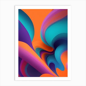 Abstract Colorful Waves Vertical Composition 99 Art Print