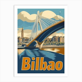 Aihrgdesign A Retro Travel Poster For Bilbao Featuring The Ma A59b006b 3c7b 4760 9844 185f47739268 0 Art Print