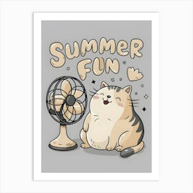 Summer Fun Cat Art Print