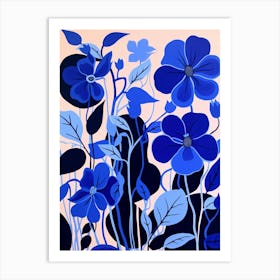 Blue Flower Illustration Morning Glory 3 Art Print