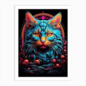 Psychedelic Cat 1 Art Print