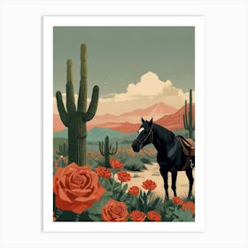 Cowboy In The Desert 26 Art Print