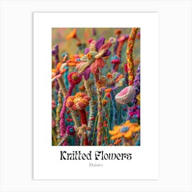 Knitted Flowers Daisies 11 Art Print