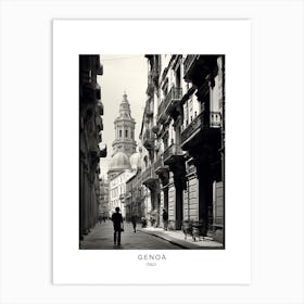 Poster Of Genoa, Italy, Black And White Analogue Photography 2 Art Print