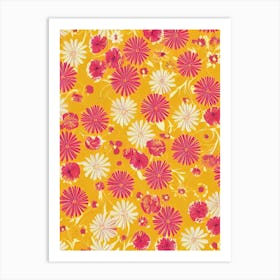 Aster Floral Print Warm Tones 2 Flower Art Print