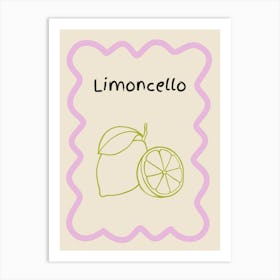 Limoncello Doodle Poster Lilac & Green Art Print