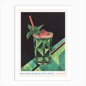 Mint Cocktail Art Deco Inspired 1 Poster Art Print