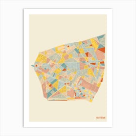 Paris France 8th Arrondissement Neighbourhood Map Art Print