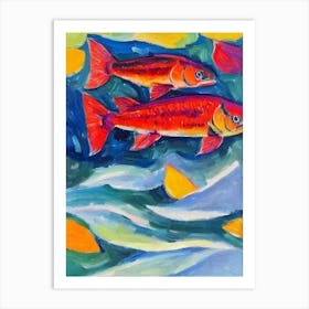 Salmon Matisse Inspired Art Print