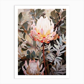 Flower Illustration Protea 5 Art Print