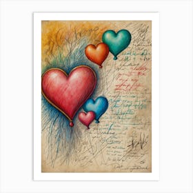 Heart Balloons Art Print