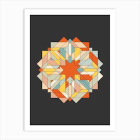 Mosaic Stained Glass Star Abstract Minimal Art Print
