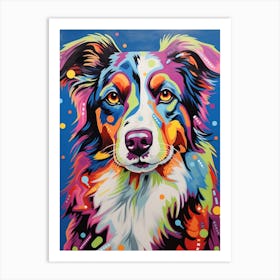 Australian Shepherd Pop Art Inspired 4 Art Print