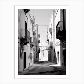 Alghero, Italy, Black And White Photography 2 Art Print