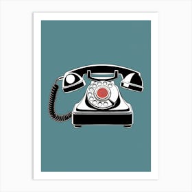 Retro Telephone 60's, Vintage Art Print