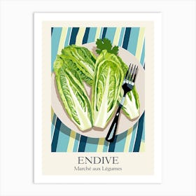 Marche Aux Legumes Endive Summer Illustration 7 Art Print