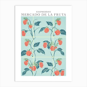 Mercado De La Fruta Raspberries Illustration 3 Poster Art Print