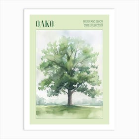 Oak Tree Atmospheric Watercolour Painting 10 Poster Art Print