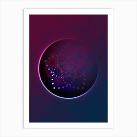 Geometric Neon Glyph on Jewel Tone Triangle Pattern 387 Art Print
