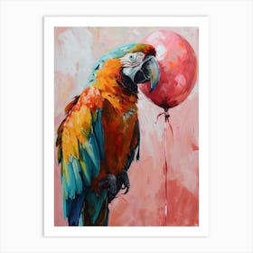 Cute Parrot With Balloon Art Print