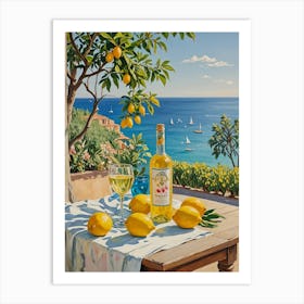 Lemons On The Table Art Print