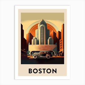 Boston Vintage Travel Poster Art Print