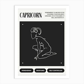 Capricorn Zodiac Sign Art Print