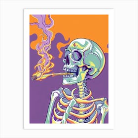 Skeleton Smoking A Cigarette 1 Art Print