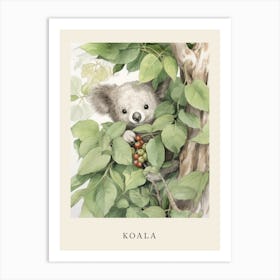 Beatrix Potter Inspired  Animal Watercolour Koala 1 Art Print