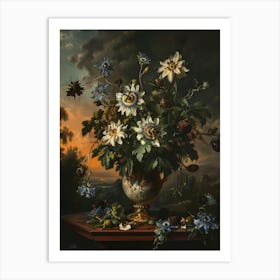 Baroque Floral Still Life Passionflower 4 Art Print