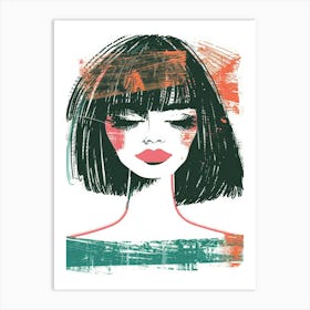 Girl With Bangs Art Print