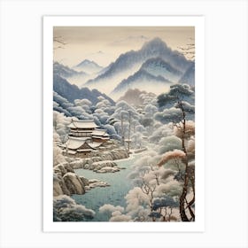 Shirakawa Go In Gifu, Ukiyo E Drawing 4 Art Print