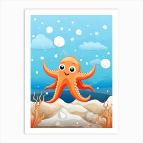 Common Octopus Kids Illustration 4 Art Print