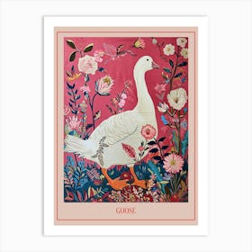 Floral Animal Painting Goose 3 Poster Art Print