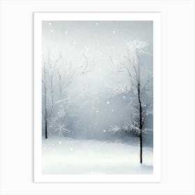 Winter Scenery, Snowflakes, Rothko Neutral 2 Art Print