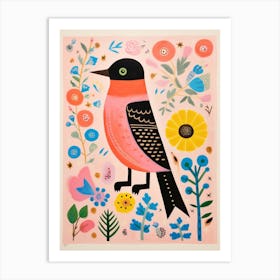 Pink Scandi Chimney Swift 2 Art Print