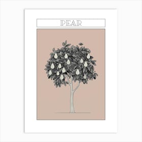 Pear Tree Minimalistic Drawing 3 Poster Art Print