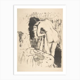 Nude Woman Standing, Drying Herself, Edgar Degas Art Print