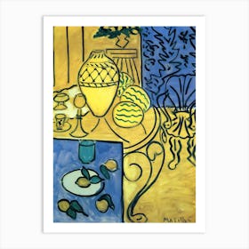 Matisse Interior In Yellow Art Print