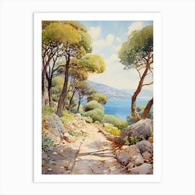 Dubrovnik Arboretum Croatia Watercolour 2  Art Print