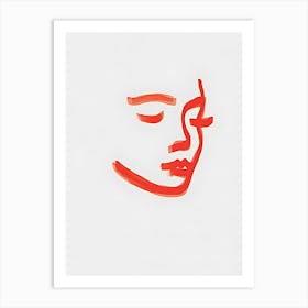 Woman'S Face red Art Print