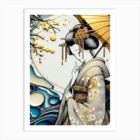 Creativel Geisha Illustration 192 Art Print