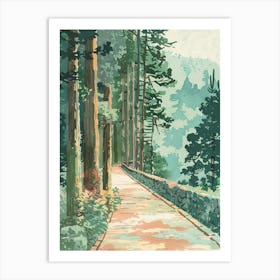 Yamagata Japan 5 Retro Illustration Art Print