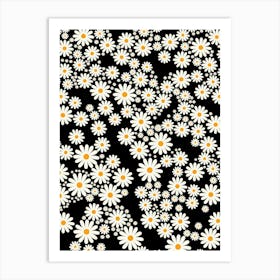 Daisy Garden | 08 – Black Art Print