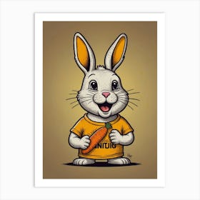 Bunny With Carrot Art Print