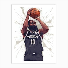 James Harden Brooklyn Nets Art Print