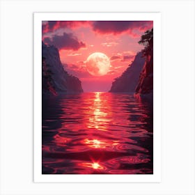 Sunset Over Water 1 Art Print