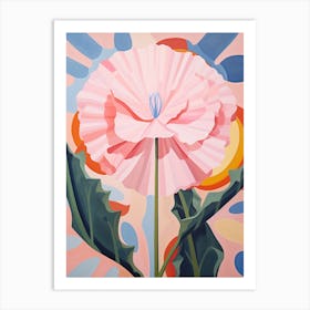 Carnation Dianthus 5 Hilma Af Klint Inspired Pastel Flower Painting Art Print