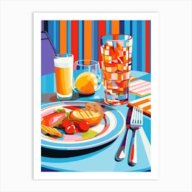 Diner Food Retro Colour Pop Art Print