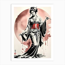 Stylish Geisha Japanese Art Art Print